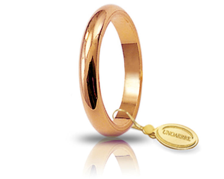 Fede Francesina unoaerre in Oro Rosa 18 kt. Gr. 4